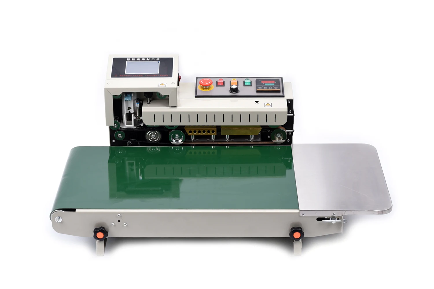 Inkjet Printing Smart Industrial Plastic Aluminum Foil Bag Sealer Continuous Band Expiry Date  Widen Sealing Machine