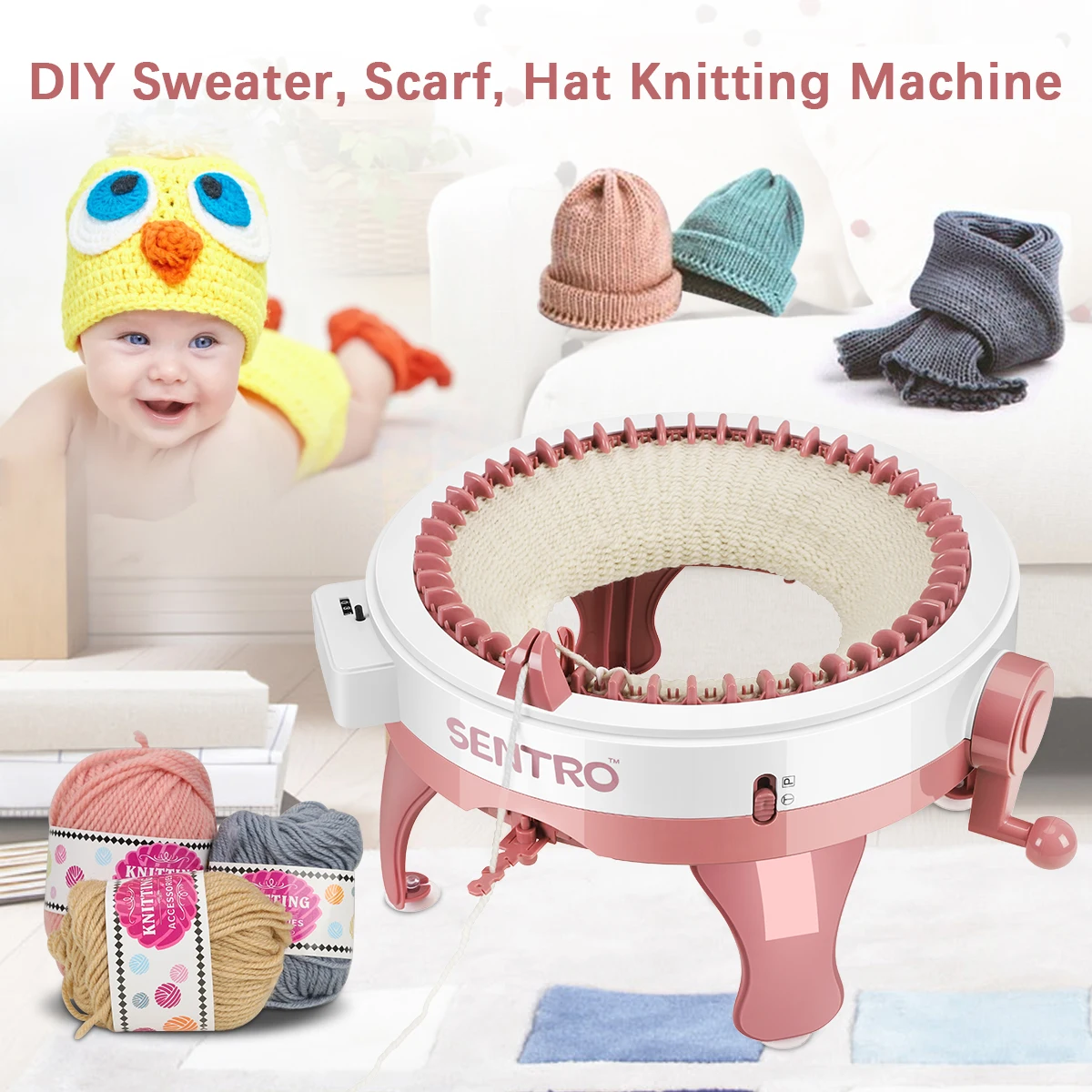 22/48 Needles Knitting Loom Machine With Row Counter Smart Weaving Loom Knitting Round Loom Machine Kit For Adults And Kids