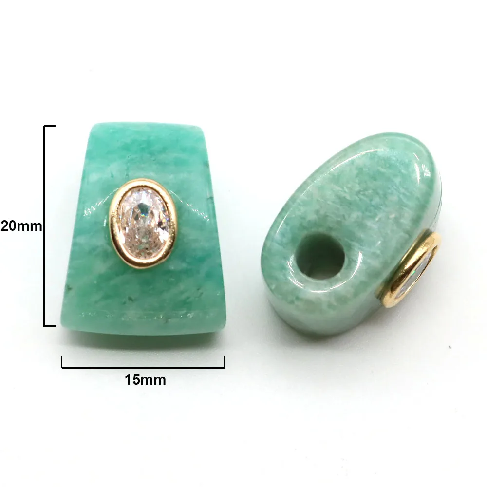 Axtförmige Naturstein-Kristallperlen mit Großem Loch, Eingelegter Zirkon, Lose Abstandsperlen für DIY-Armband- und Halsketten-Schmuckherstellung – Detail 6