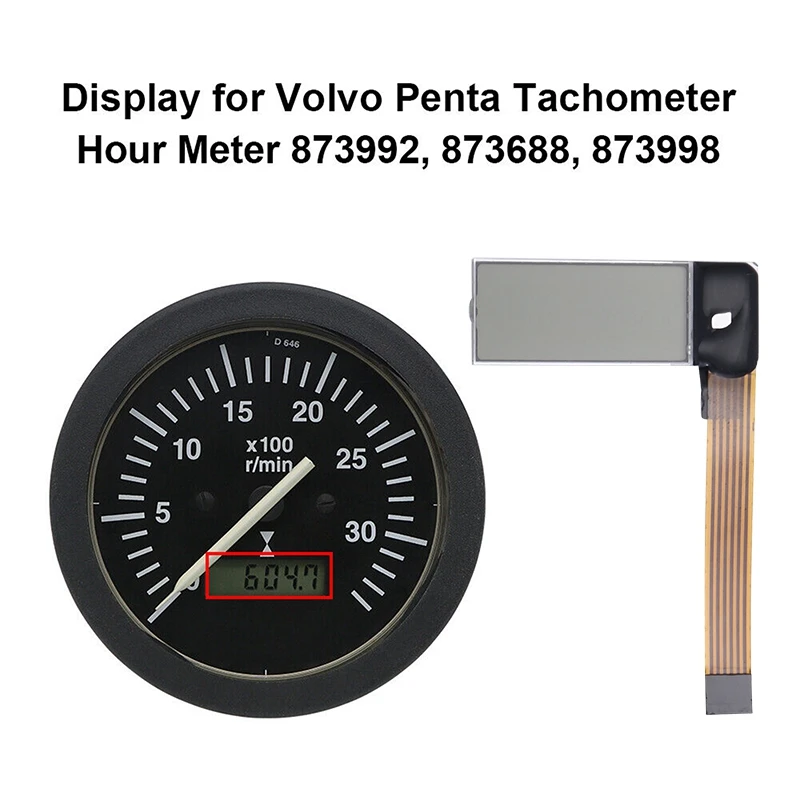 Tachometer Hour Meter Display Screen for Volvo Penta 873992, 873686, 873688, 873998