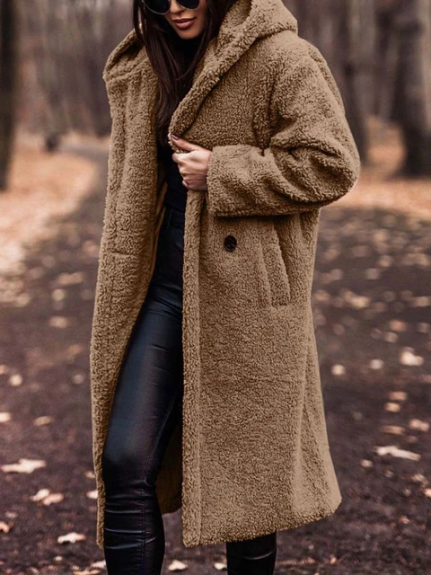 Autumn Winter Long Coat Woman Plush Warm Faux Fur Coat Women Fur Teddy Jacket Female Teddy Coat Outwear Ladies AliExpress