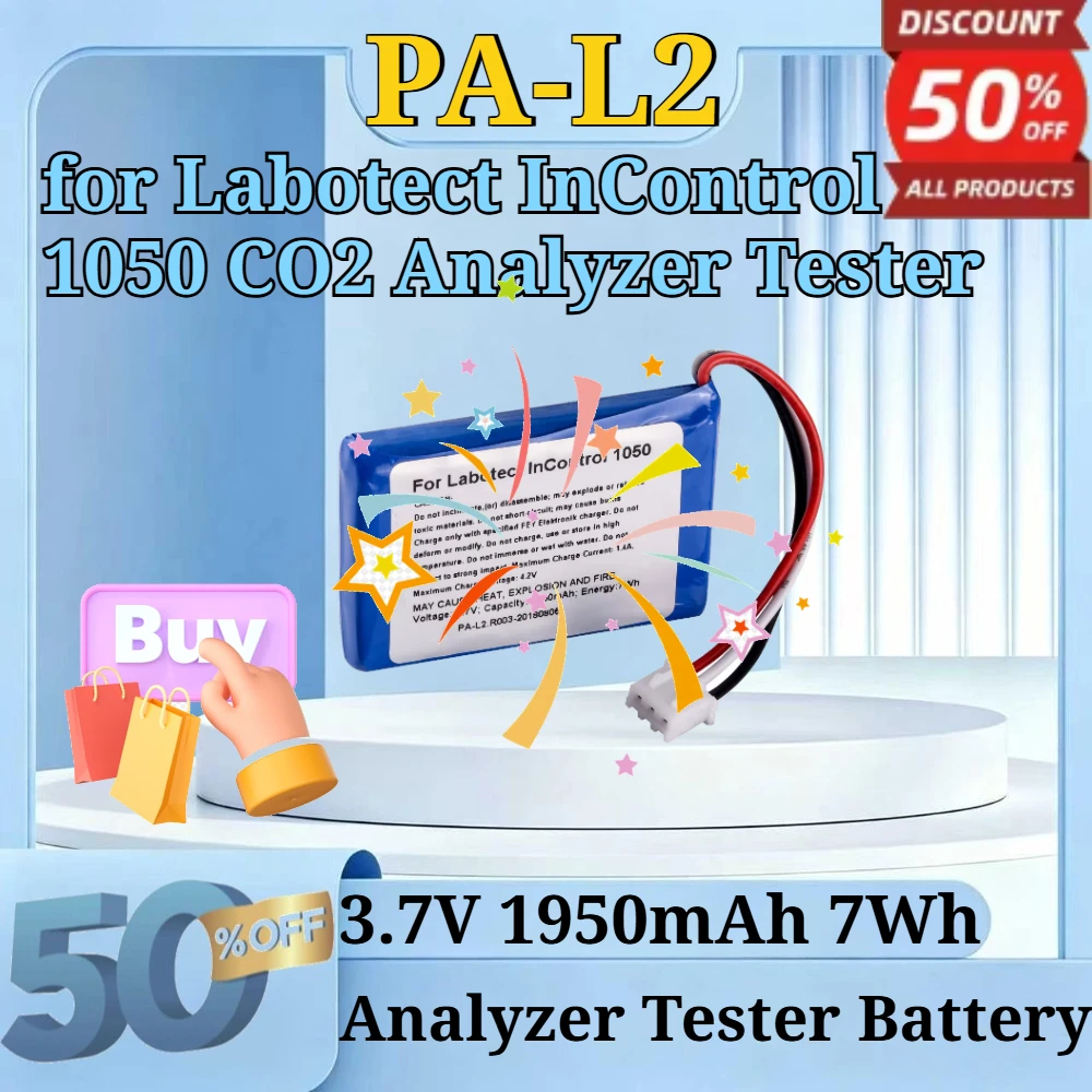 PA-L2 R003-20180806 3.7V 7Wh 1950mAh High Capacity Li-ion Replacement Battery for Labotect InControl 1050 CO2 Analyzer Tester