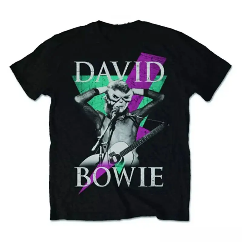 Y2k Vintage Tops David Bowie Print T-shirt Rock High Street Short Sleeve Casual Loose Streetwear O Neck Fashion Tops Unisex