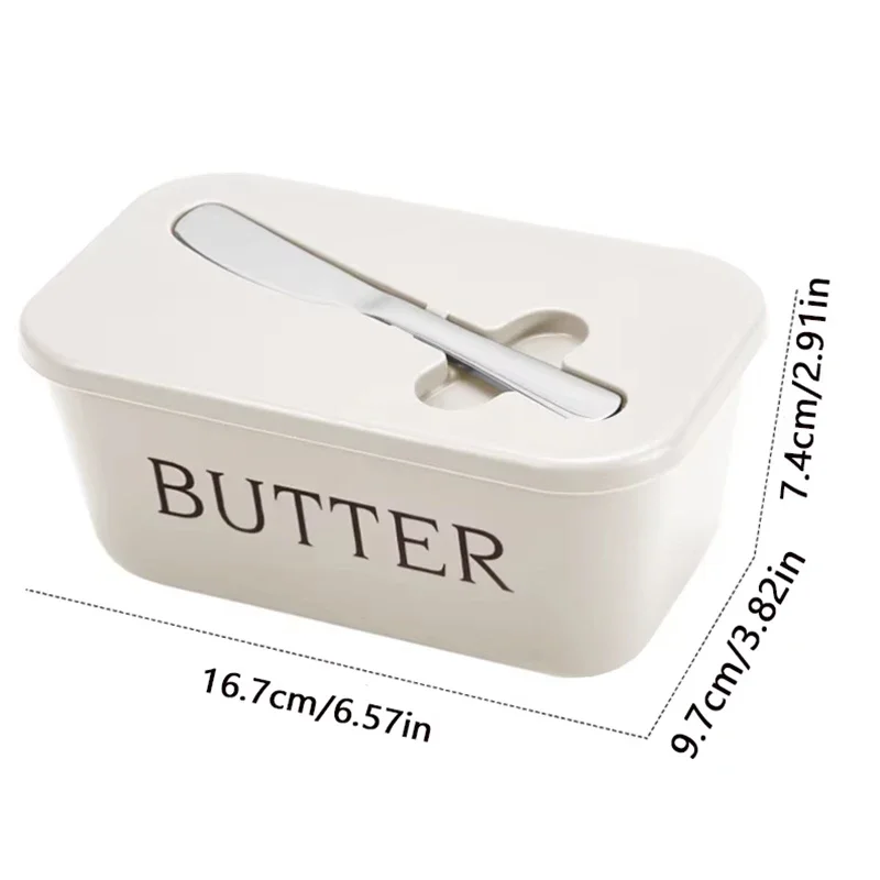 1 Stück Butterdose mit großer Kapazität, lebensmittelechte PP-Käsedose, Kühlschrank-Messer-Butter-Aufbewahrungsbox, Käsedose – Detail 1