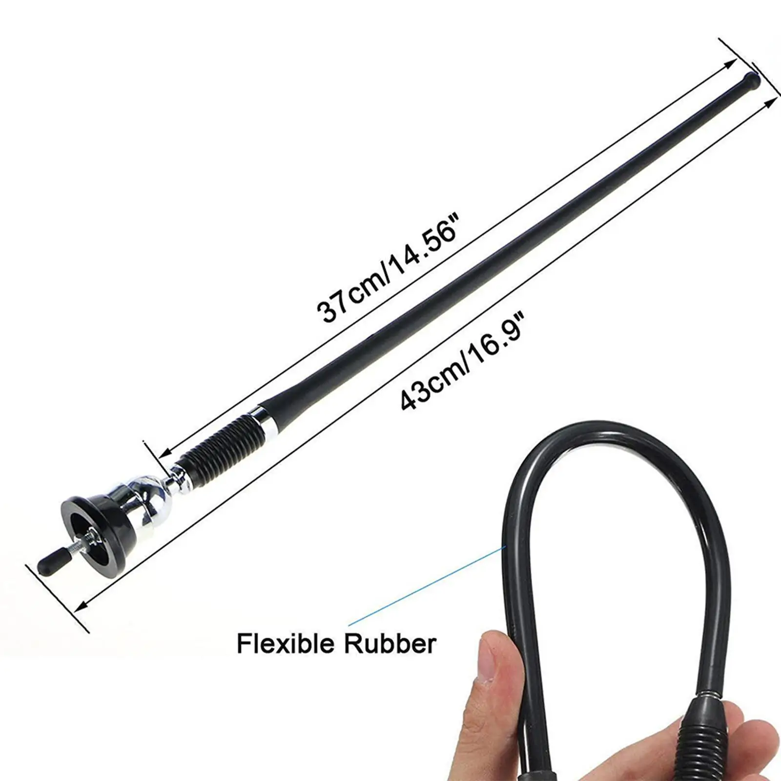 Universal Car Radio Antenna Flexible Mast AM Replacement Accessory with Antenna