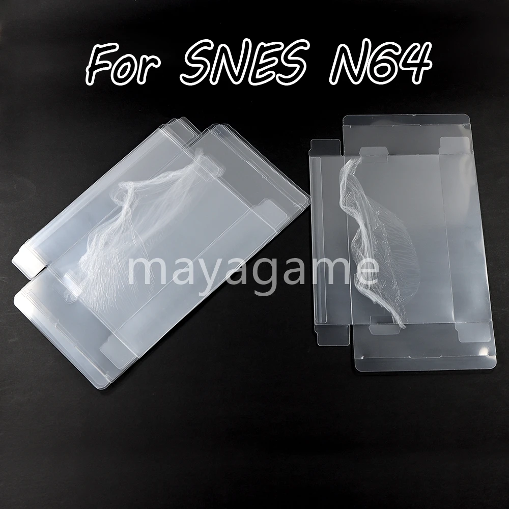 10 stücke Klar Transparent für SNES für N64 Spiel Box Schutz Fall Spiele Kunststoff PET Schutz für Nintendo Spiel Boxen