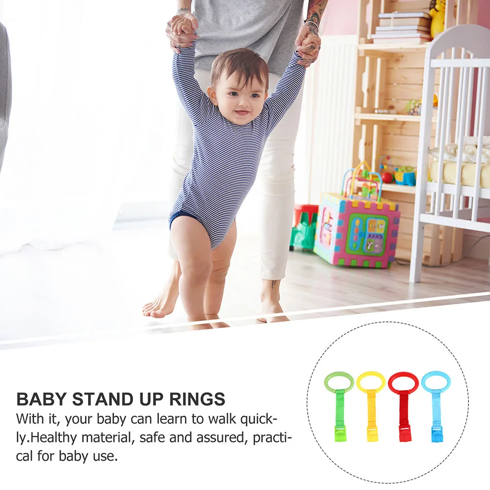 

8Pcs Baby Learning Standing Crib Hand Pull Ring Safe Healthy Material Durable Ergonomic Design Infant Pull Ring