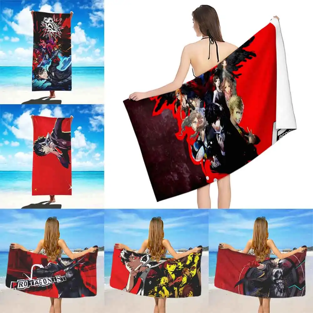 Game Persona P5 Beach Towel Microfiber Sand Free Quick Dry Soft Sandproof Pool Towels Gift for Women Travel Gym Shower Camping