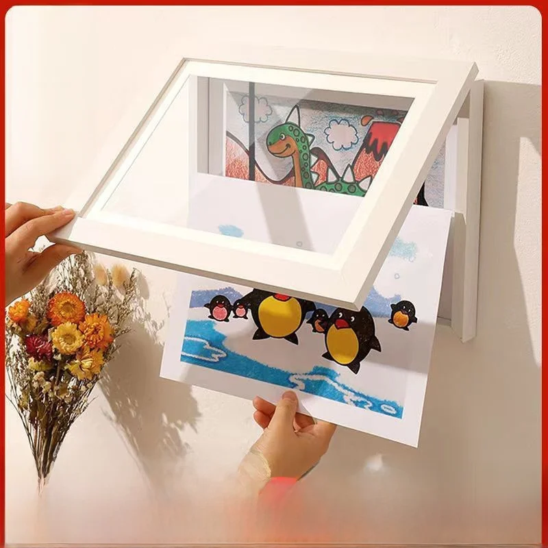 cadre-de-presentation-pour-œuvres-d'art-d'enfants-type-rangement-mural-pour-graffitis-certificats-et-photos-sans-percage-requis