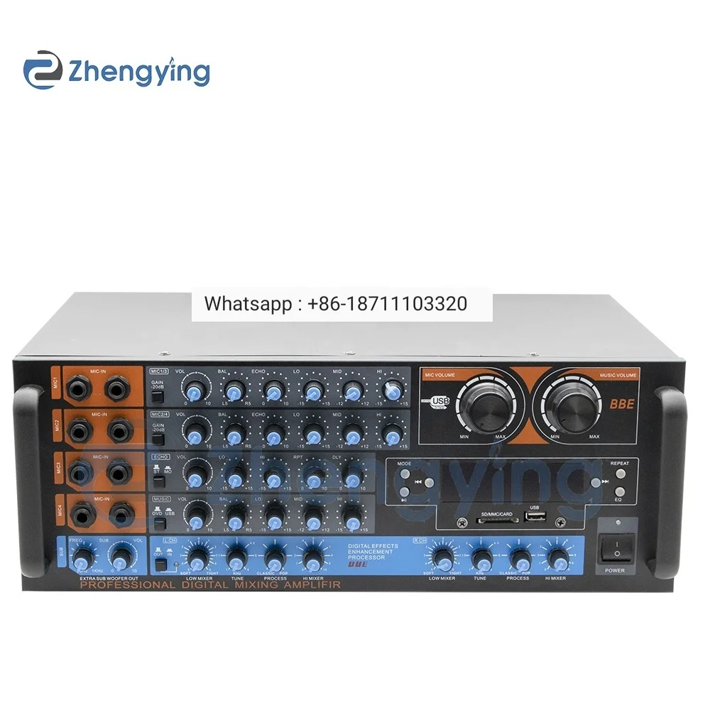 

Foshan ZhengYing Power Stereo Mixing Amplifiers Karaoke ZX-12BT Professional Amplifier