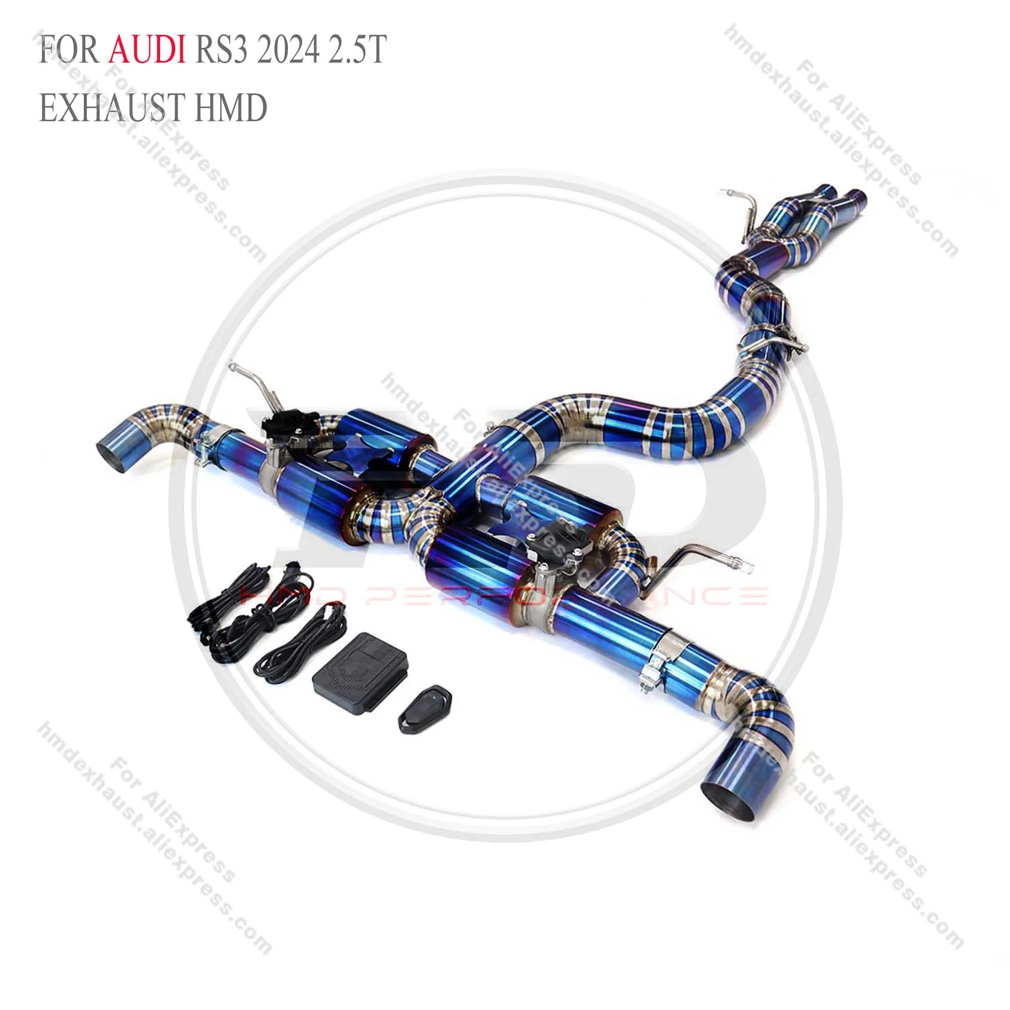 

HMD Titanium Exhaust System Performance Catback for Audi RS3 2024 2.5T Muffler With Valve Lossless installation