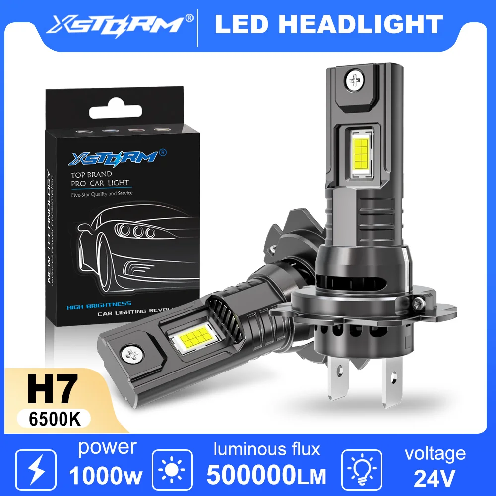 H7 LED Headlight Bulb Mini Wireless 1000W 500000LM 6500K CSP for Car Headlamp Auto Diode Lamps H7 Turbo Led 12V Automobile