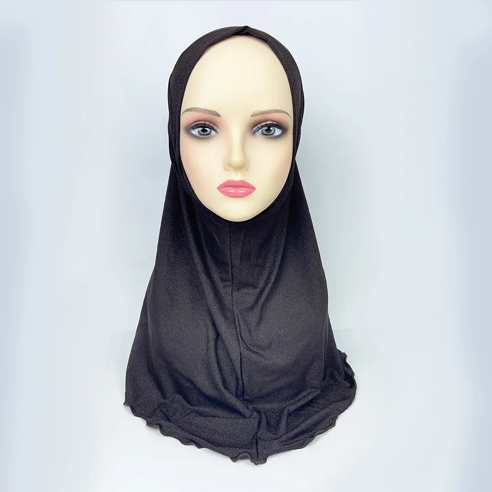 

One Piece Amira Hijab Muslim Women Solid Head Scarf Wrap Shawl Pull On Ready To Wear Hijabs Islamic Niab Nikab Instant Headscarf