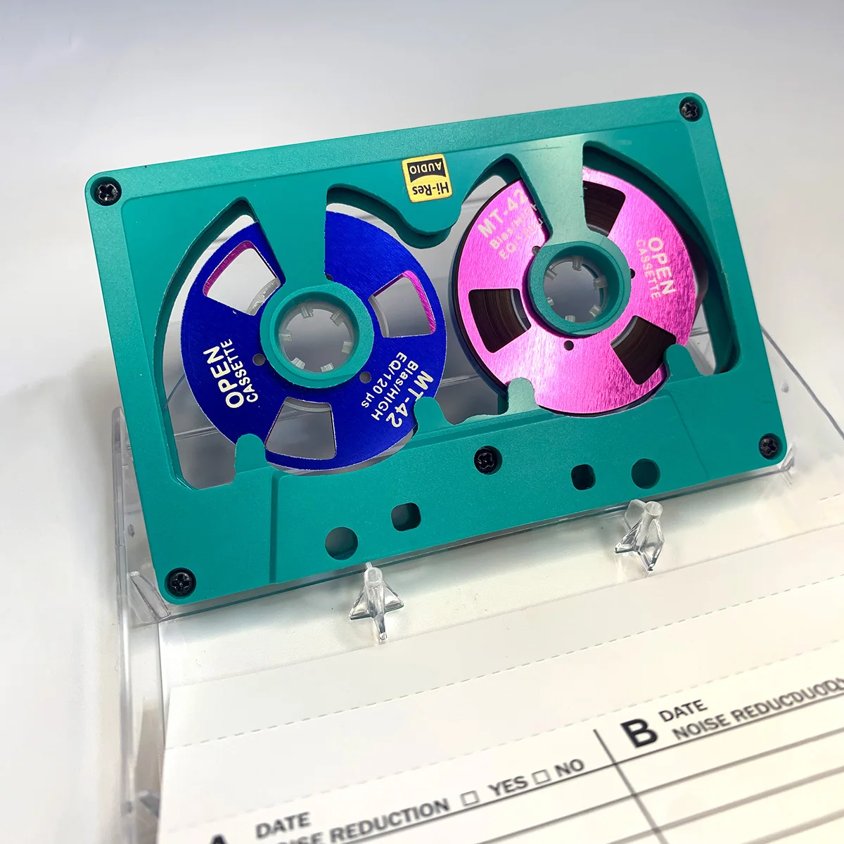 Neue Audio-Kassettenrolle zum Spulen, Kassette, 50 Minuten, leeres Klebeband, doppelseitige Metallrolle, hohles Gehäuse, selbstgemachtes, hochwertiges Design – Detail 10
