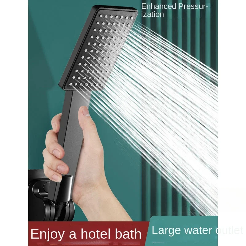 

Shower Head Square High Pressure Hand held Sprinkler Silver/Black Multi functional Universal spray Home Bathroom Accessories