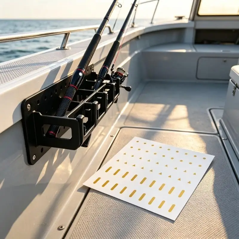 Guide Positioning Stickers for Fishing Rod Assembly, 1 Sheet Alignment Stickers with Three Visual Styles for Rod Work 24BD