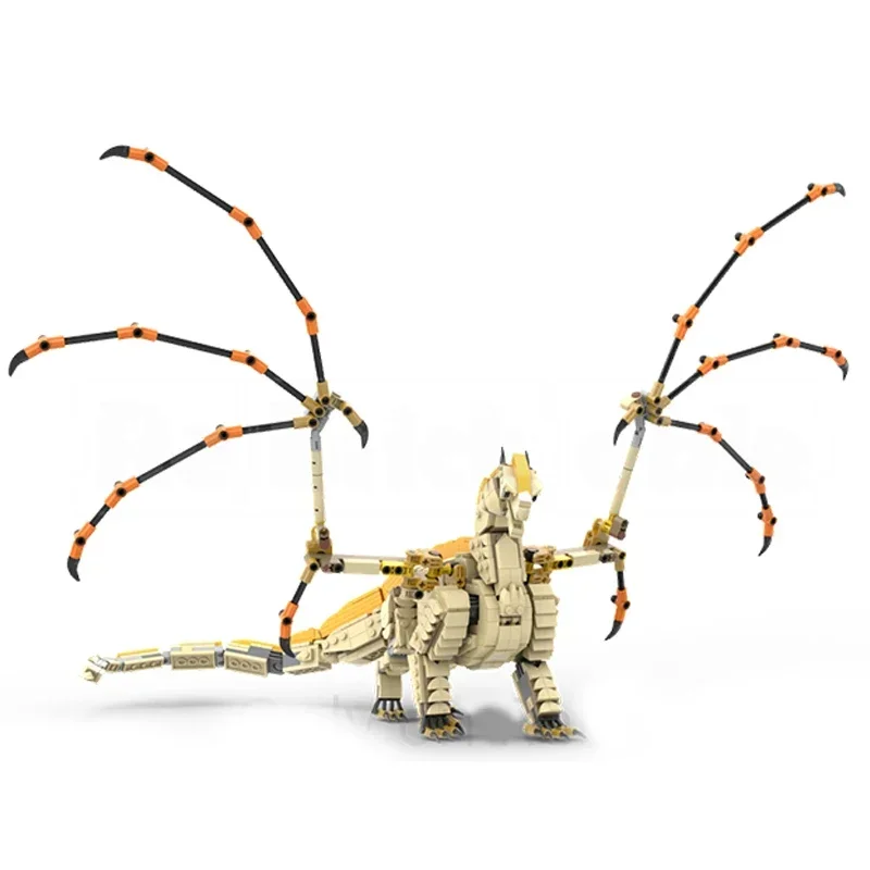 Película Popular modelo Animal ladrillos de construcción MOC dragón alado de fuego tecnología Modular regalos vacaciones montar juguetes para niños traje