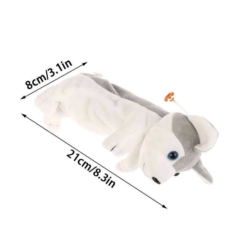 Plush Siberian Husky Dog Pencil Case Portable Pen Box Marker School Supplies Cartoon Soft Pencil Pouch Cosmetic Bag Makeup Pouch image 6