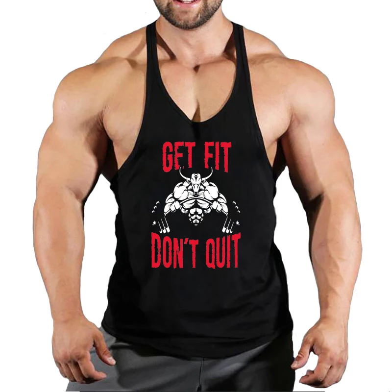 Brand Vest Muscle Fashion Gym Mens Back Tank Top Sleeveless Stringer Clothing Bodybuilding Singlets Fitness Workout Sports Shirt