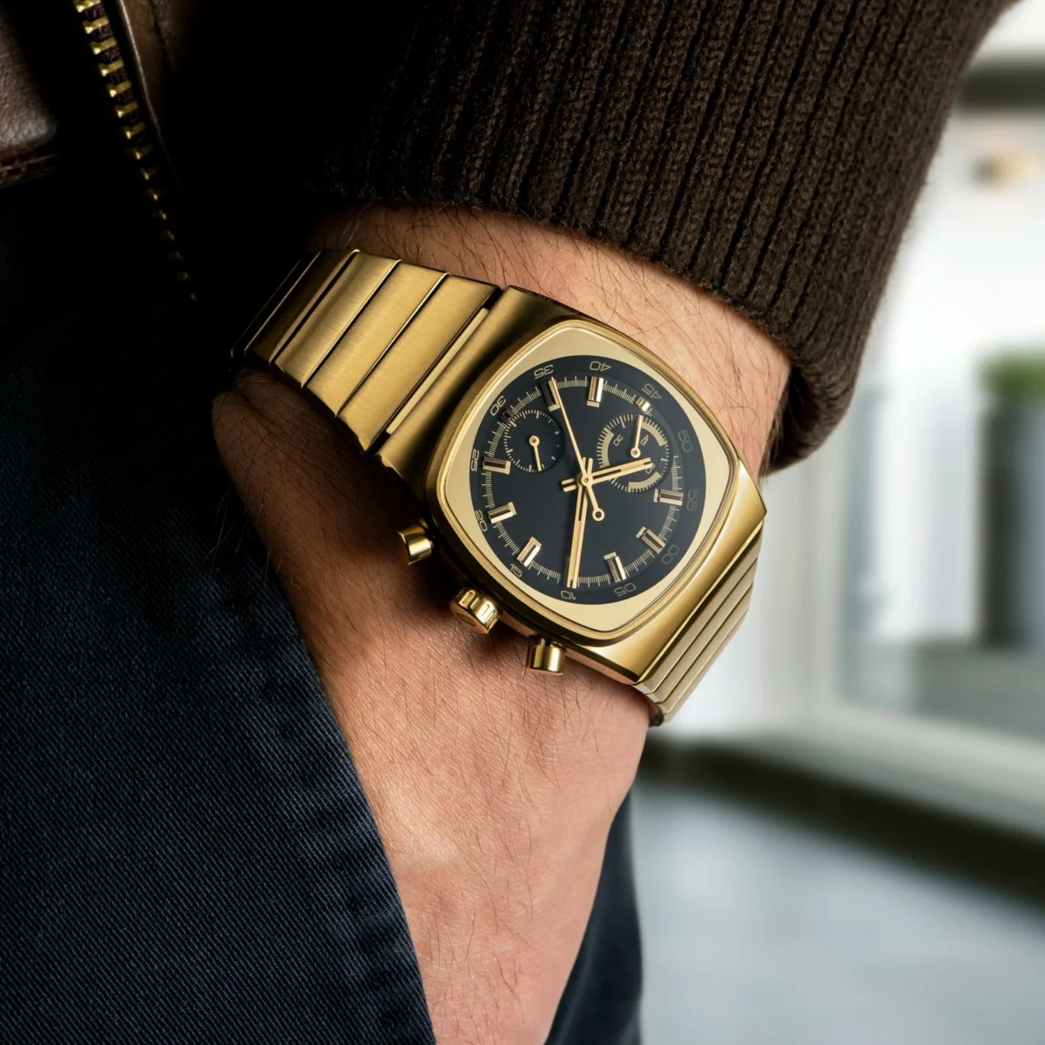 CILOA Square Black Retro Men's Watch, Sports Brand, Luxury Gift, 2026 New Fashionable High-Quality Waterproof Quartz Watch