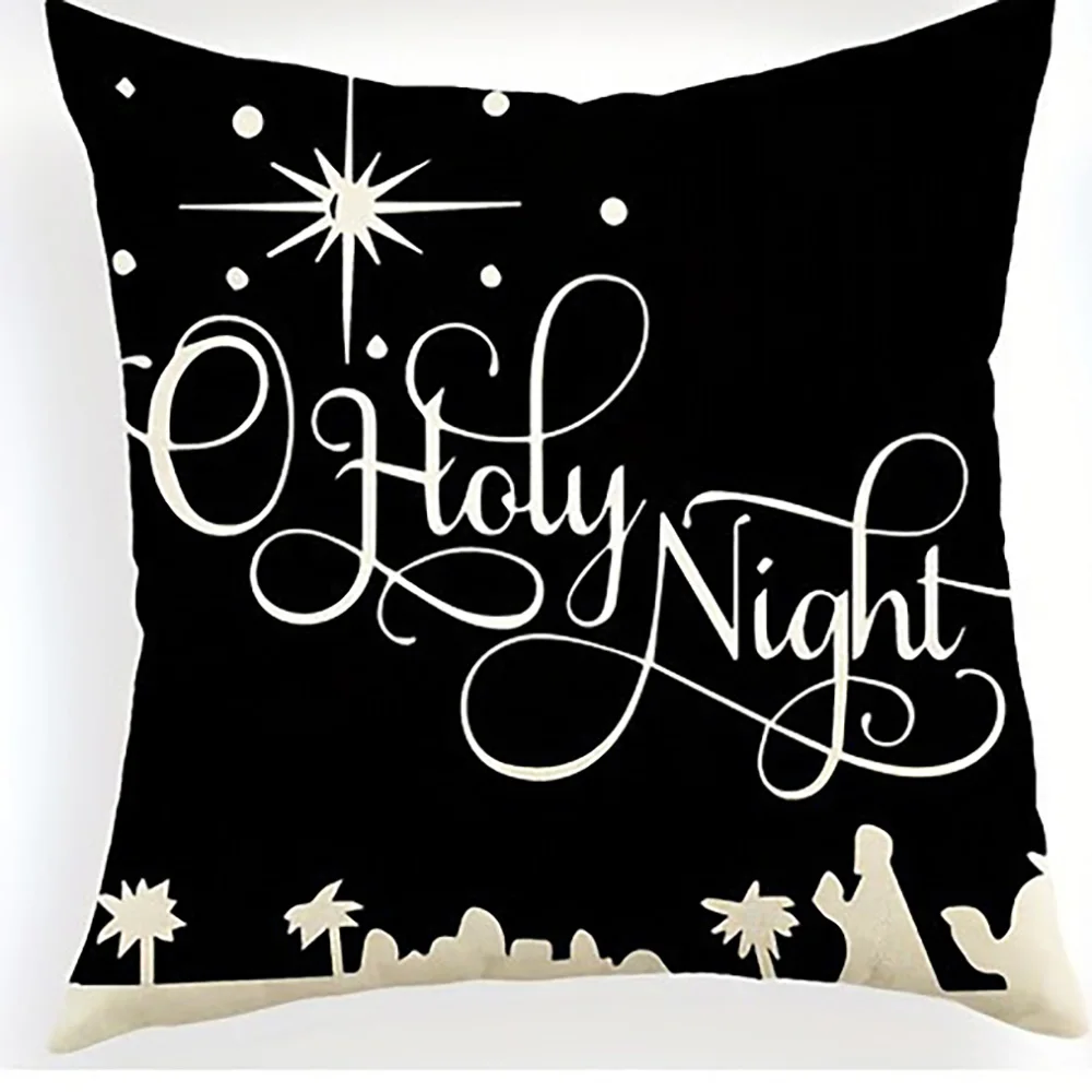 Fundas de almohada navideñas: ¡diseñadas, la noche sagrada y diseños de muérdago fresco! Funda de cojín para sofá y