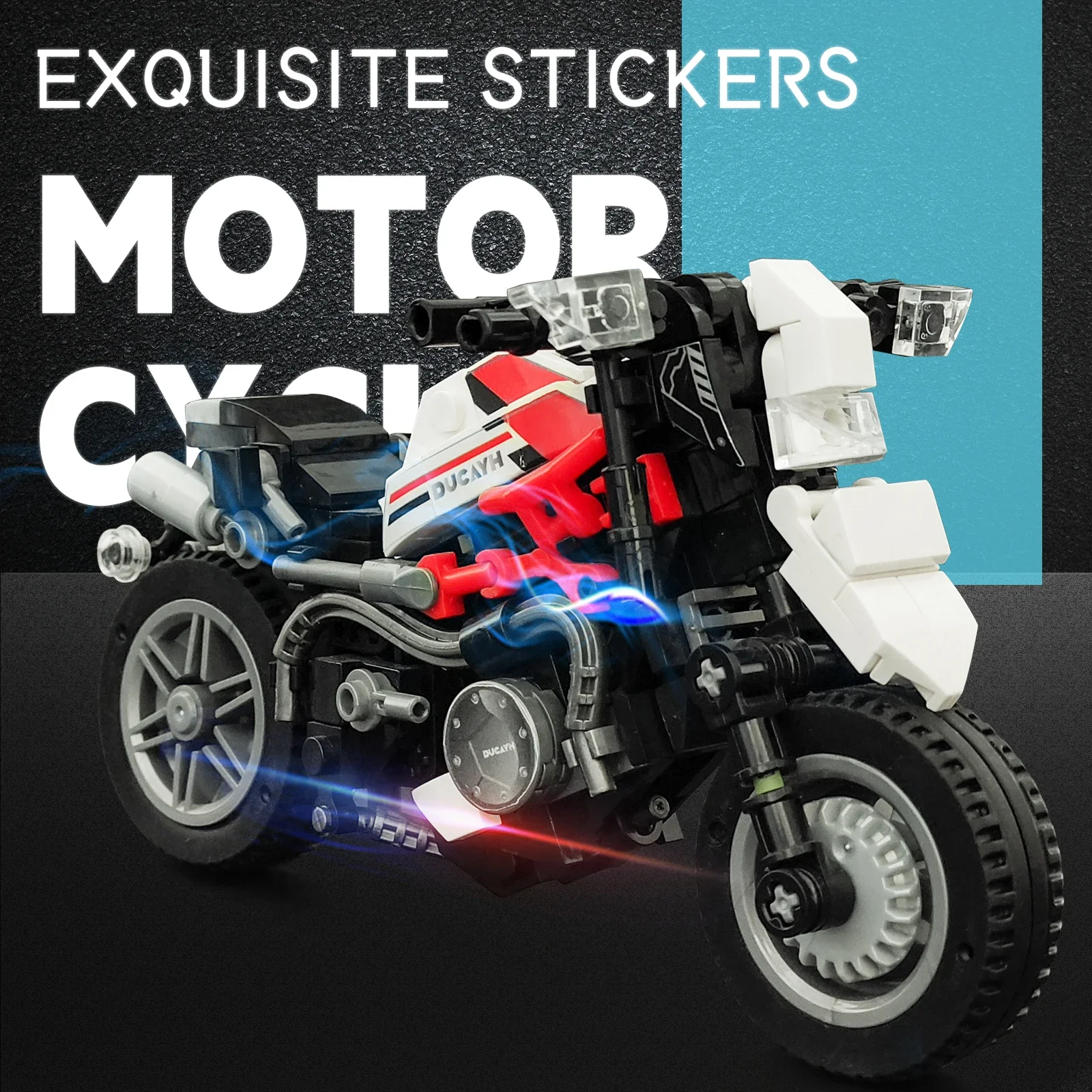 ホワイトオートバイビルディングブロックモデル88012リアルな復元連動おもちゃバイクボーイフレンドと大人への誕生日プレゼント