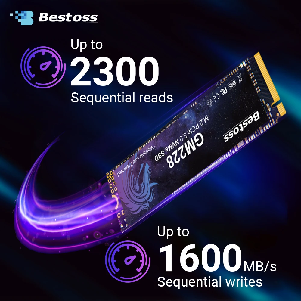

Bestoss M2 2280 NVMe SSD M.2 PCIe3.0x4 SSD 128 ГБ 256 ГБ 512 ГБ 1 ТБ 2 ТБ Твердотельный накопитель Внутренний жесткий диск для ноутбука и настольного компьютера