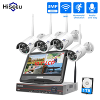 Hiseeu 3MP 8CH Wireless Camera CCTV Kit 10.1\