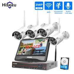 Hiseeu 3MP 8CH Wireless Camera CCTV Kit 10.1