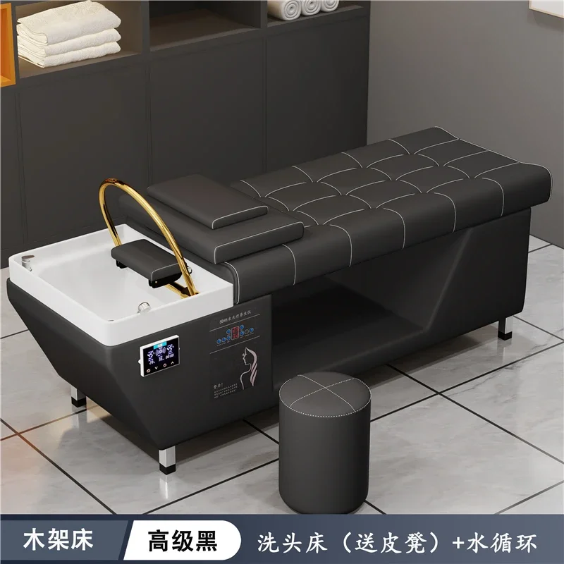 Hair Spa Washing Bed Porcelain Hairdressing Salon Washbasin Japanese Seats Luxury Water Hoop Chair Shampoo Backwash Units Shower