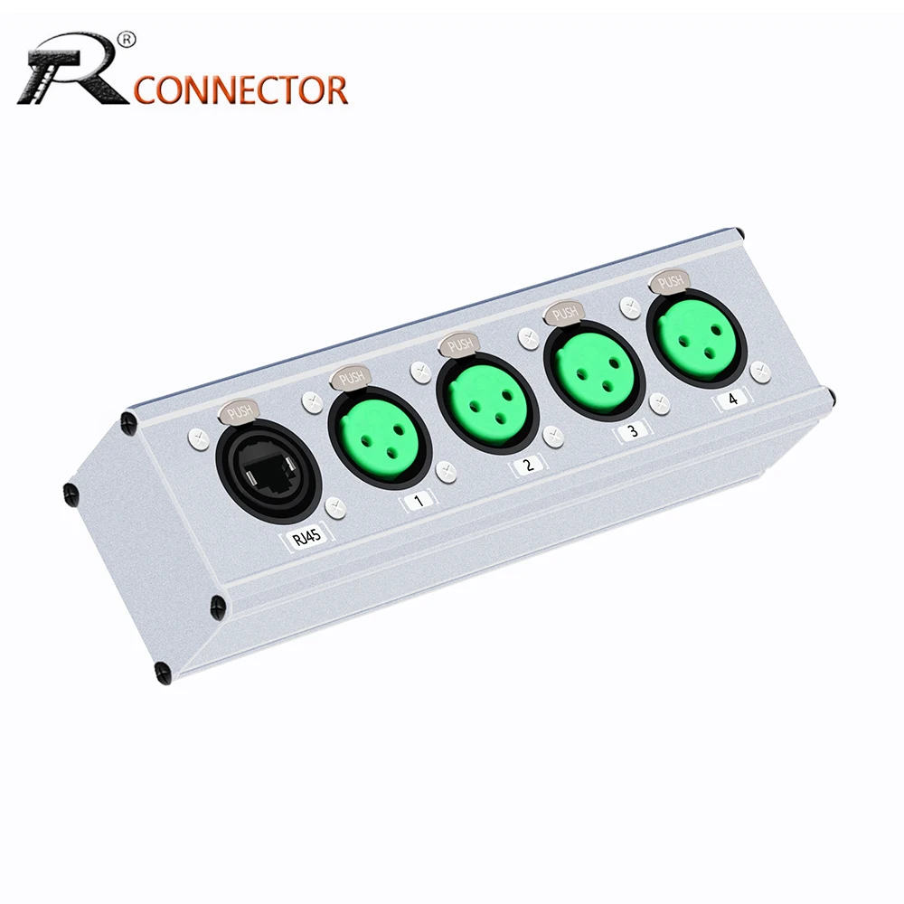 

4 Channel 3Pin Multi Network XLR Cable Breakout for Stage Sound Lighting and Recording Studio Male/Female to RJ45 CAT5 Ethercon