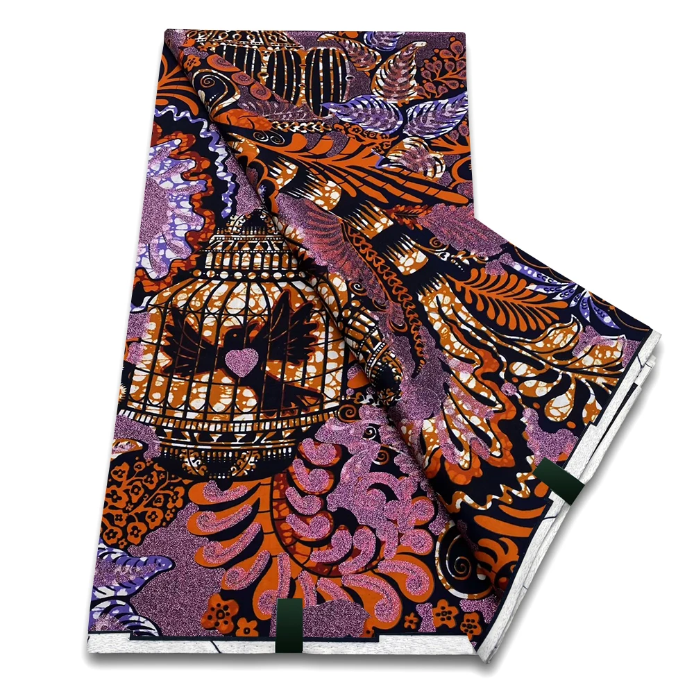 Grand Super 100% Cotton African Wax Fabric High Quality Wax Print Ankara Fabric For Sewing 6yards Women Fabric ZW6