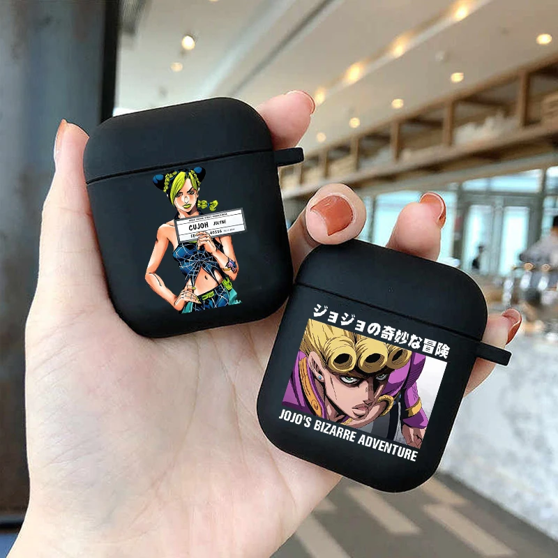 

JoJo's Bizarre Adventure JoJo Anime Soft silicone TPU Case For AirPods Pro 1 2 3 4 Black Wireless Bluetooth Earphone Box Cover