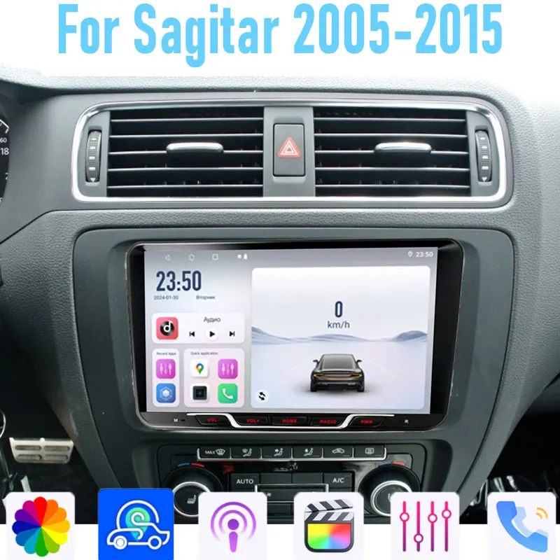 

9'' For Sagitar 2005-2015 64GB Car Radio Wireless Android 15 GPS Head Unit Carplay Intelligent System Navi WIFI BT Google Map