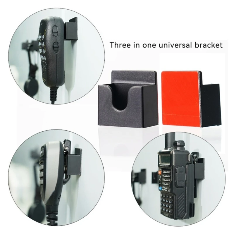 ABS Clip Damage Frees Solution Secure Vehicle Mount Reliable Car Mount Adhesive Back Rack Easy Installs for Interphones