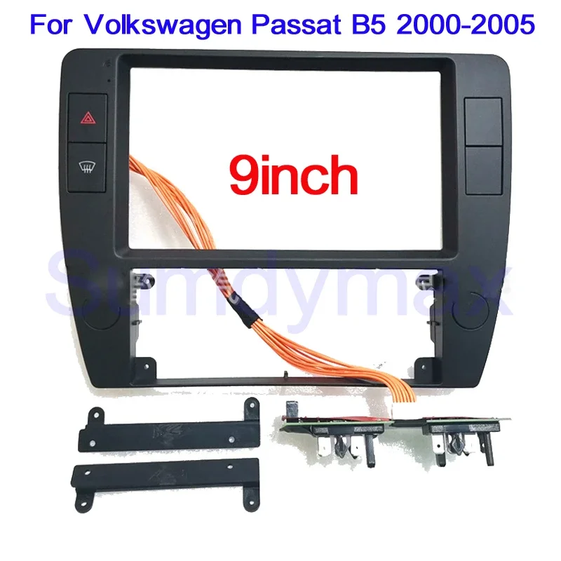 

9 "2 Din Android автомобильный радиорамка комплект для Volkswagen VW Passat B5 2000-2005 авто стерео головное устройство панель приборной панели монтаж Fascia