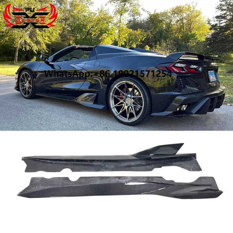 

Wholesale Carbon Fiber A-D Style Side Skirts Bumpers for Chevrolet Corvette C8 Car Body Kit Accessories