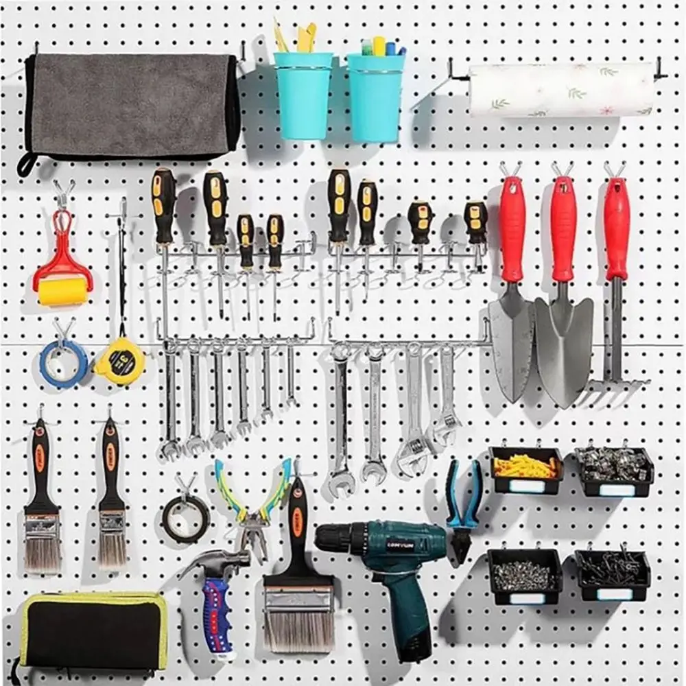 Pegboard Power Tool Holder Organizer Tool ganci per impieghi gravosi ganci per pannelli forati supporto per montaggio a parete ganci per Garage appendiabiti