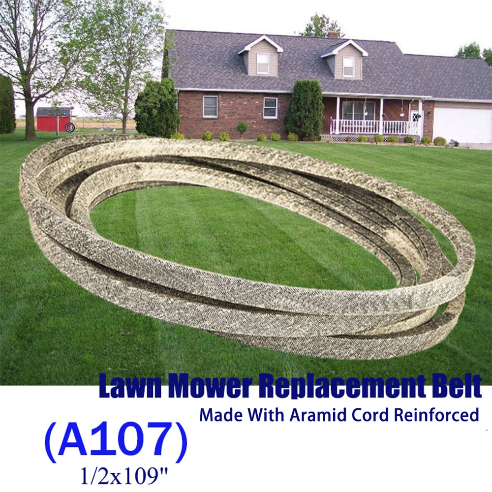 

(1/ 2x109") A107 V-Belt Aramid Cord Reinforced Lawn Mower Belt 40 Degree For Riding Mower Deck Drive System