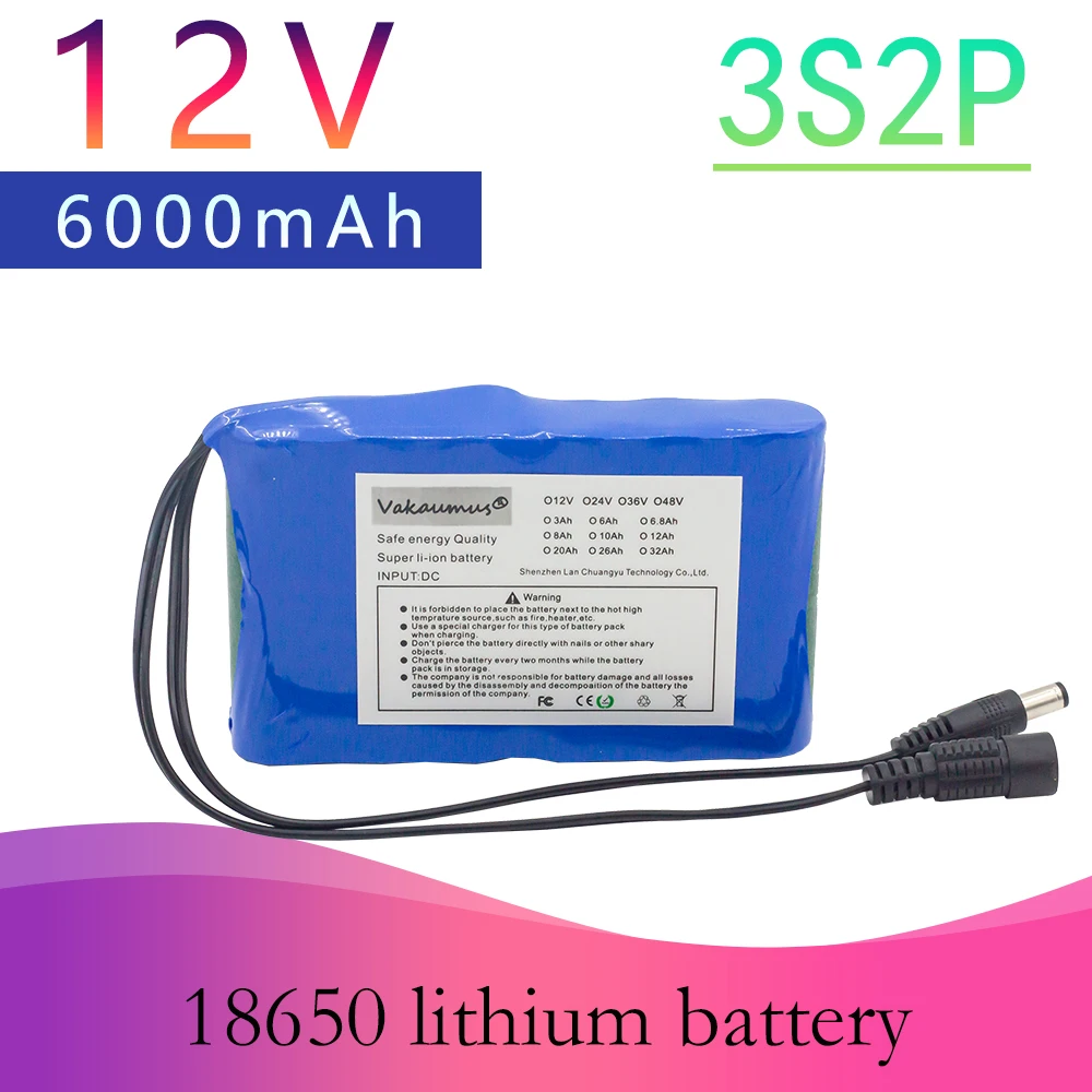 Batería de iones de litio de 12V, 6000Ah, recargable, solar, solaire, cargador