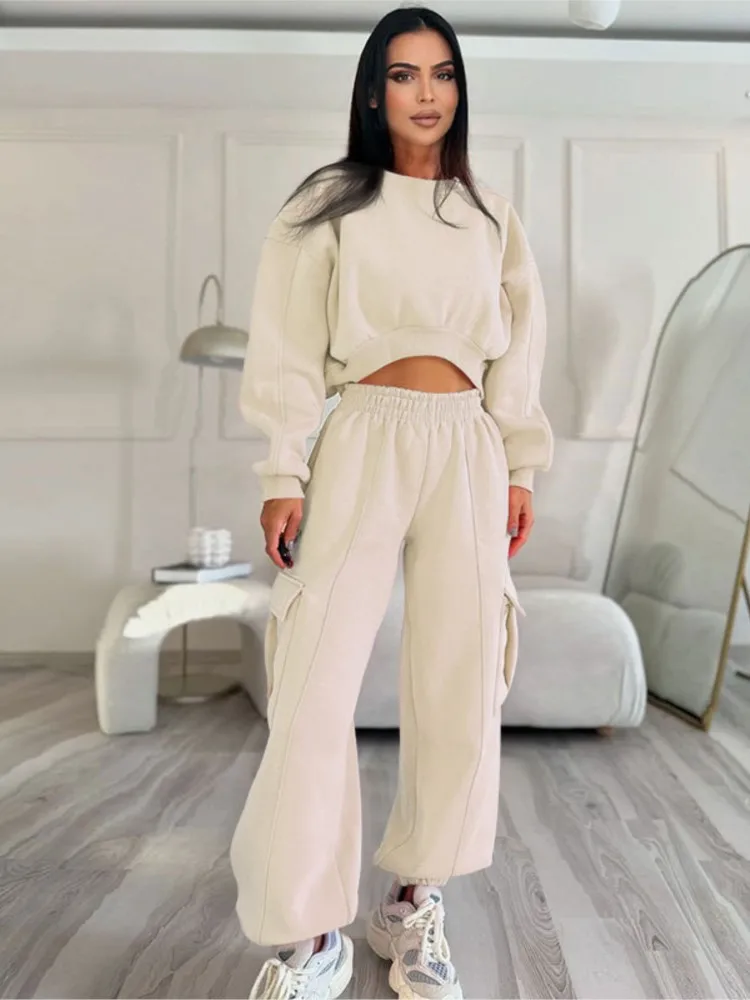 المرأة الصلبة اللون قطعتين مجموعة الأزياء س الرقبة قصيرة نمط البلوز مرونة الخصر بدل رجالي الخريف الشتاء سيدة مكتب الزي #3