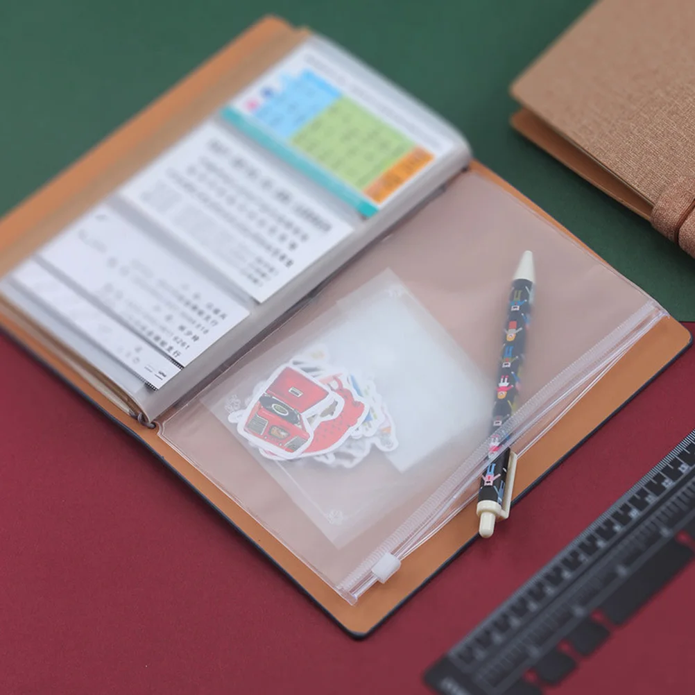 

50 Pcs Bag Storage Extra Thick Loose-Leaf Book Zip Bag A6 Size Pvc Document Pouches Waterproof Storing Office Travel