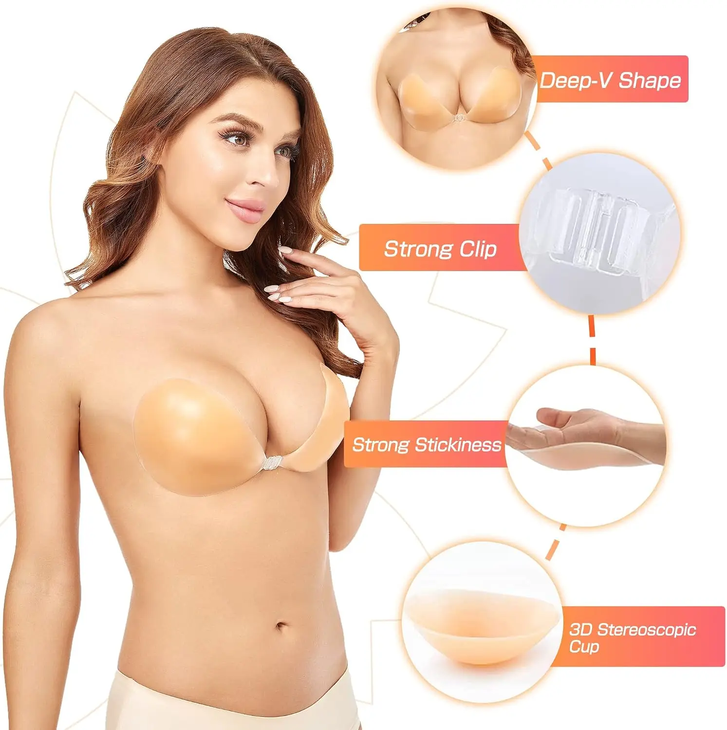 Bra Silikon Padat Tanpa Kawat - Push Up Bra Silicone ulasan dan harga