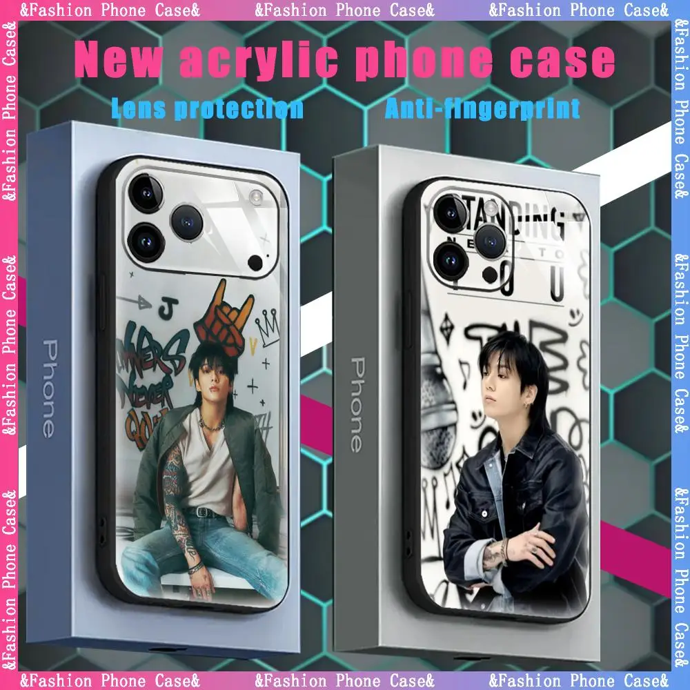 COOL J-JungkookS KPOP funda de teléfono AG acrílico cuidado suave para iPhone 17 air 16 e 15 14 13 12 11 Plus Mini Pro Max