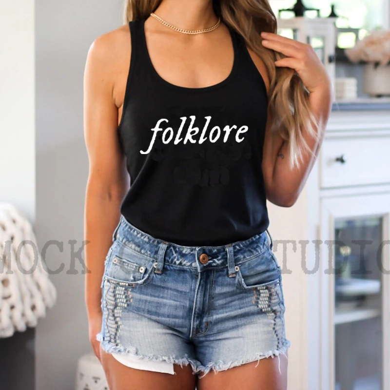 Folklore Letters Printed Women Tank Top Y2l Hip Hop Sleeveless Vests Cotton Sexy Party Clothes Girls Ts Fashion Raceback Tees