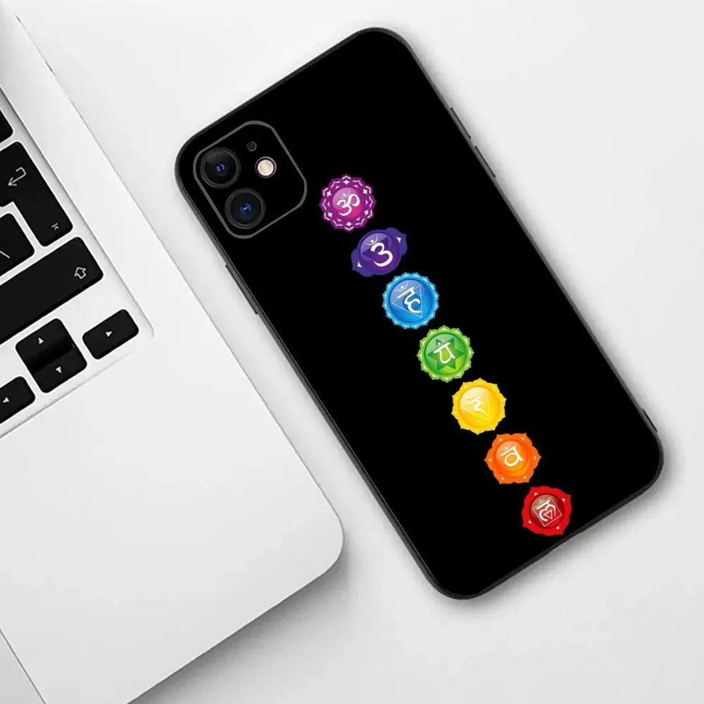 The Mandala Chakra Insist Yoga  Phone Case For iPhone 15,14,13,12,11,Plus,Pro Max,XS,X,XR,SE,Mini,8,7 Soft Silicone Cover