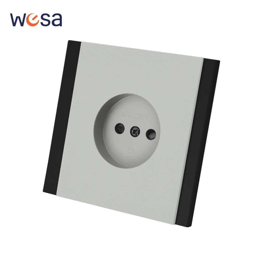 Skin Sensation AC Not Ground 250V Classic Plugs Socket Power Sockets Wall Embedded Flame Retardant EU Standard Paint Plastic