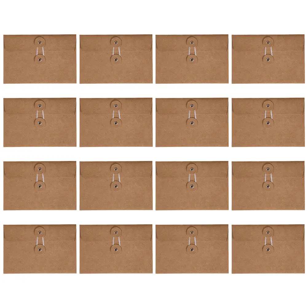

20 шт. винтажных конвертов для документов из крафт-бумаги, формат Letter, для офисного хранения и организации файлов, с надежной застежкой-завязкой