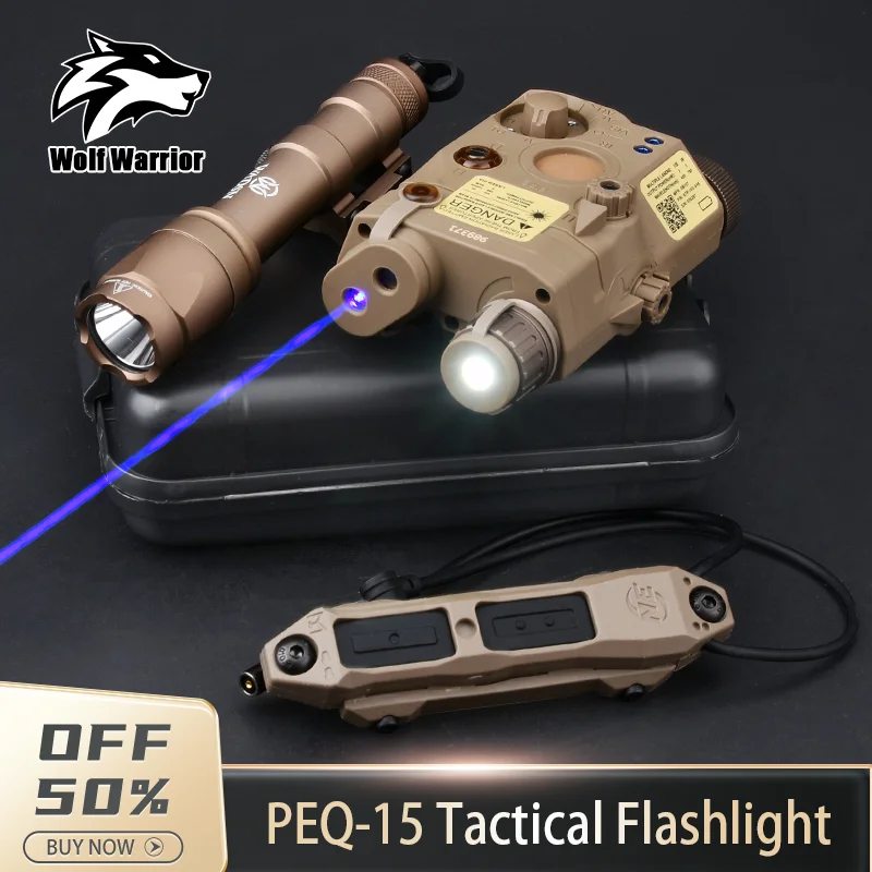 WADSN Tactical LA PEQ15 Red Green Blue Dot Indicator IR Sight Pointer Flashlight PEQ Lase White LED Hunting Flashlight Airsoft