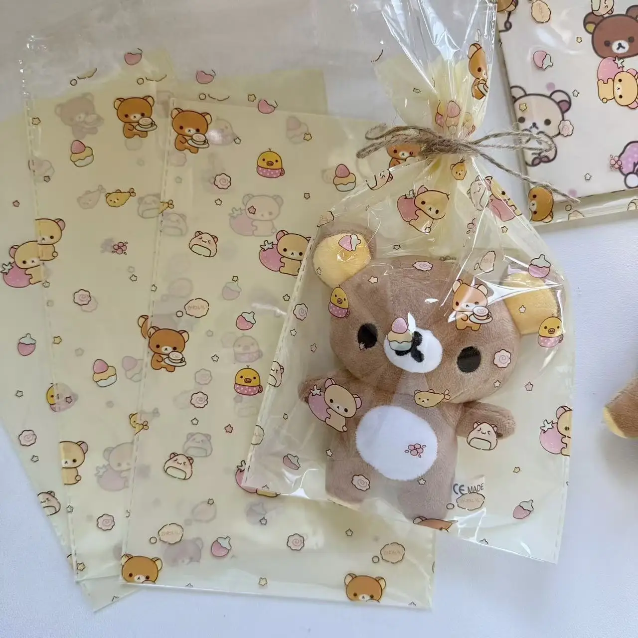 50 Pcs Cute Rilakkuma Self-Sealing Bags Cartoon Candy and Gift Packaging Bags Fan Merchandise for Collection
